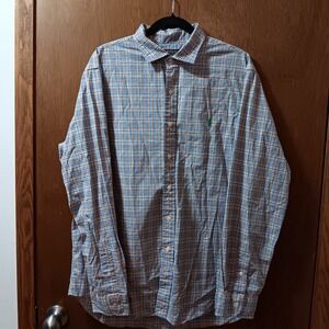 Polo‎ Ralph Lauren Mens XL Plaid Stretch Button Up Long Sleeve Shirt